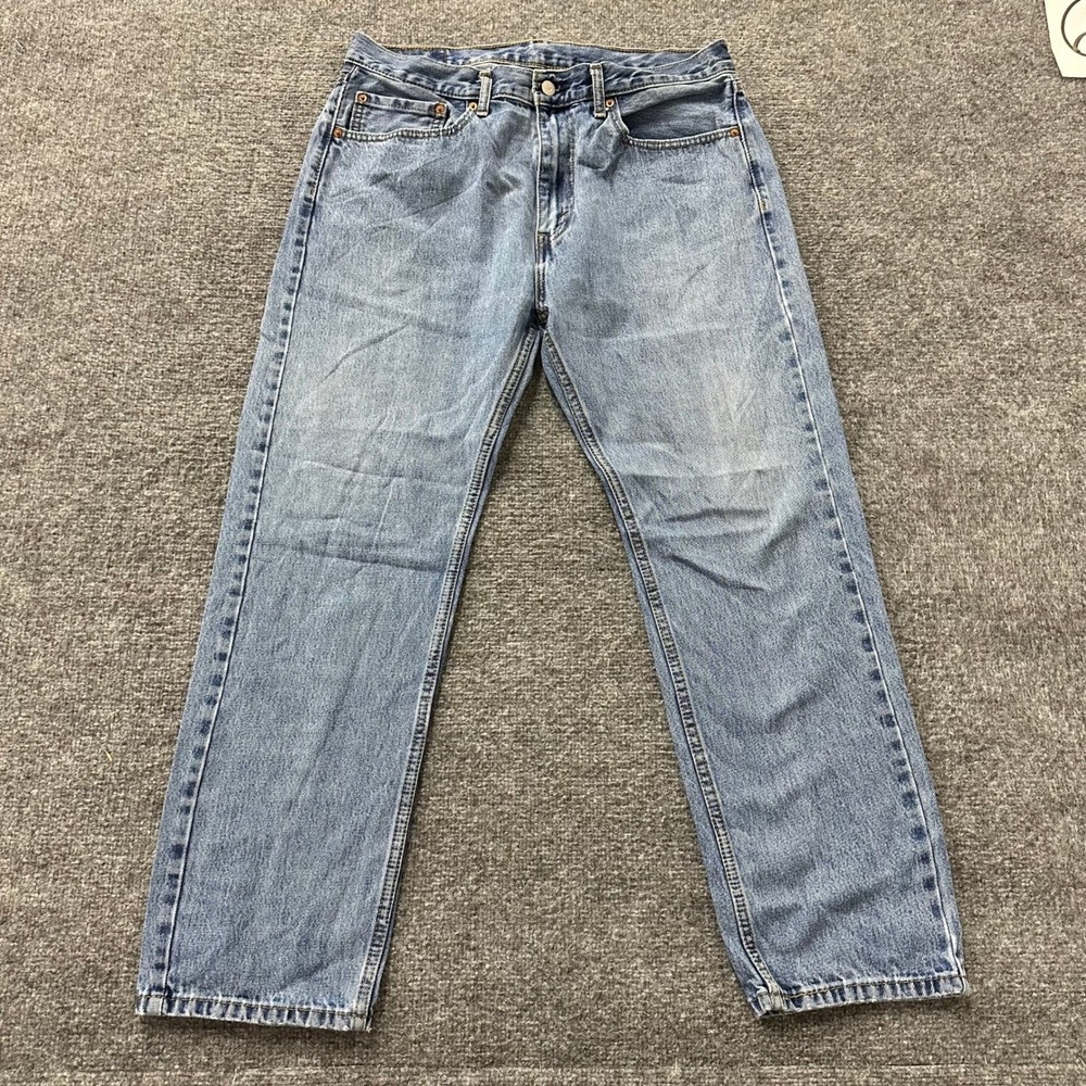 Levi's Jeans Mens Size 36x30 Blue 505 Regular Fit Straight Leg Light Wash Cotton